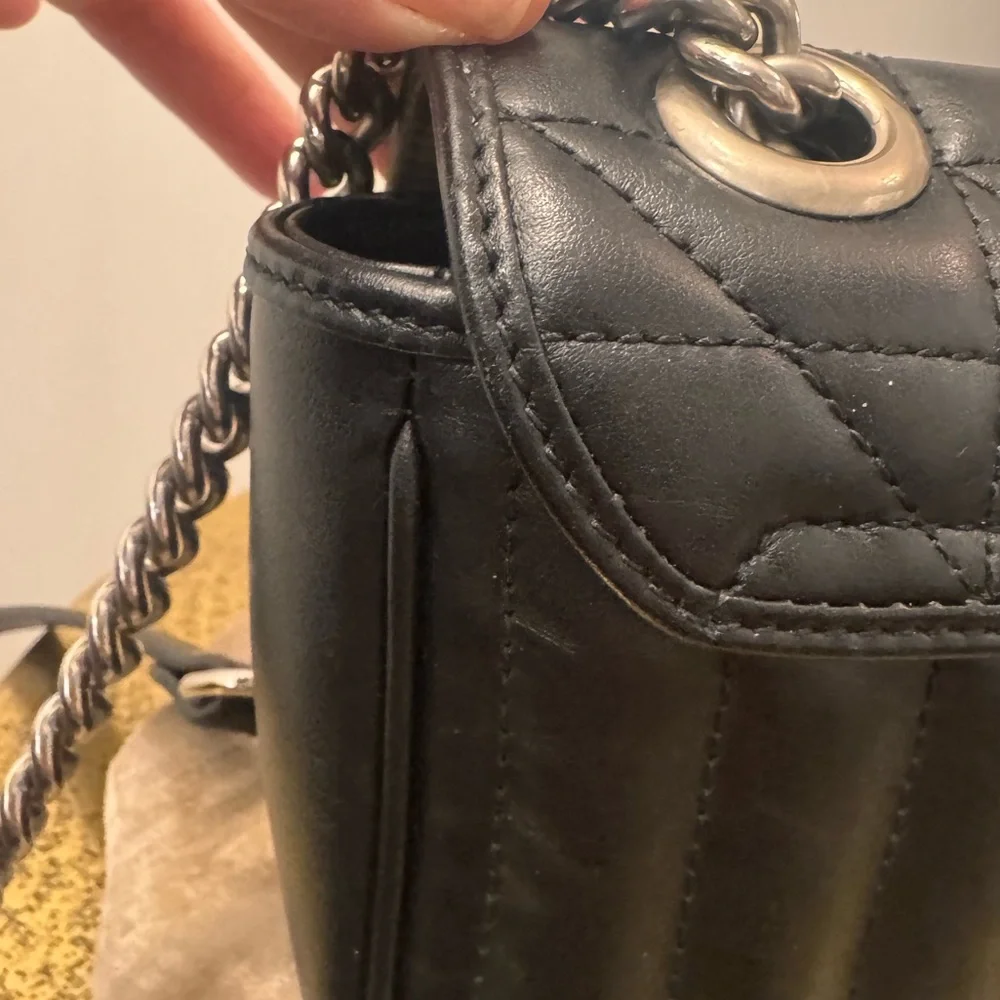 Gucci GG Marmont Matelassé Black Leather Shoulder Bag – w orig Dust Bag box etc - Picture 6 of 16
